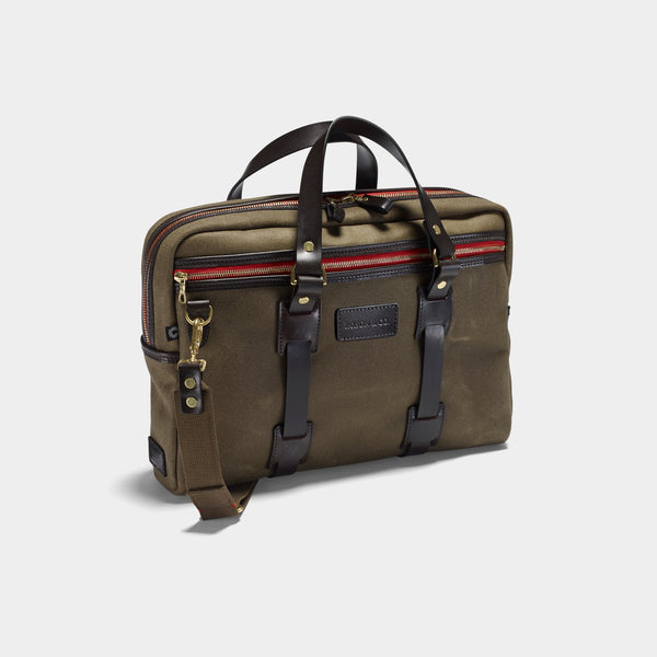 Croots Vintage Canvas Laptop Bag - Business Tasche - Olive